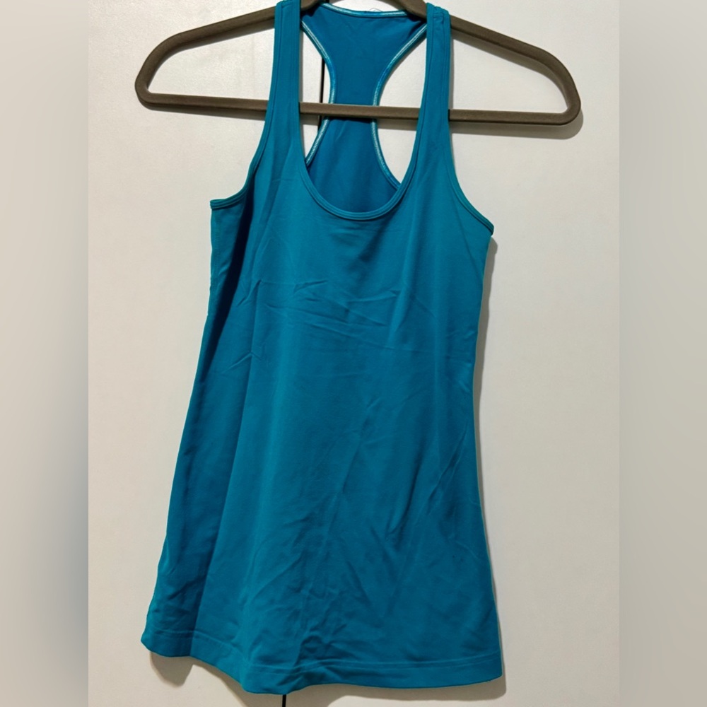 Lululemon Athletica Turquoise Fitted Racerback Tank